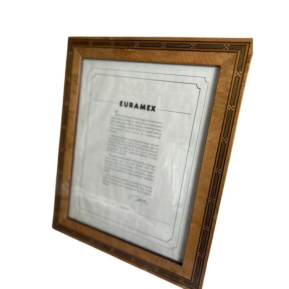 EURAMEX Photo Frame Made in France Large Wooden Marquetry Inlay Rose-wood 12" - Picture 3 of 13